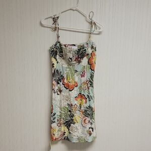 Skylar + Madison Linen Blend Spaghetti Strap Dress Sz Medium. Mini New With Tags